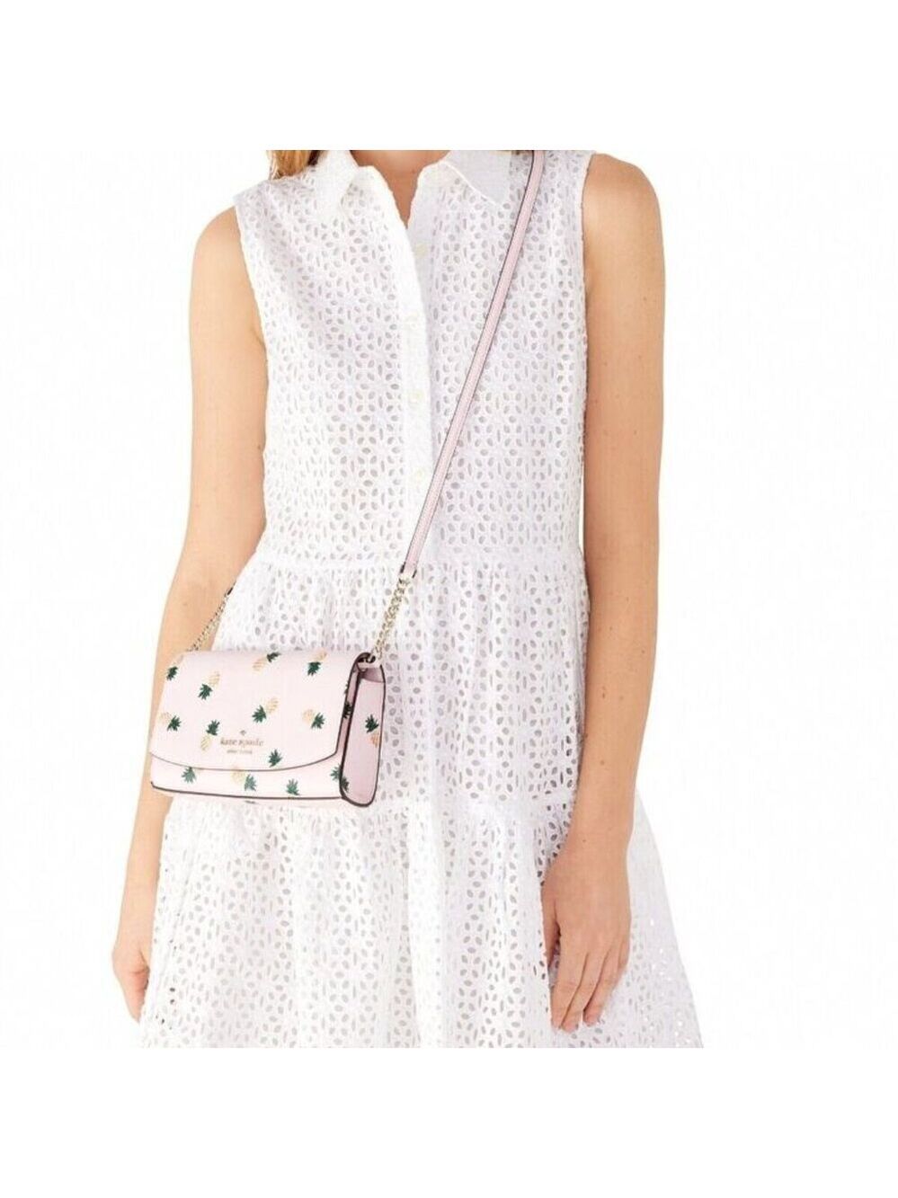 ♠️♠️ Kate Spade Staci Pineapple Print Small Crossbody Pink Multi NWT